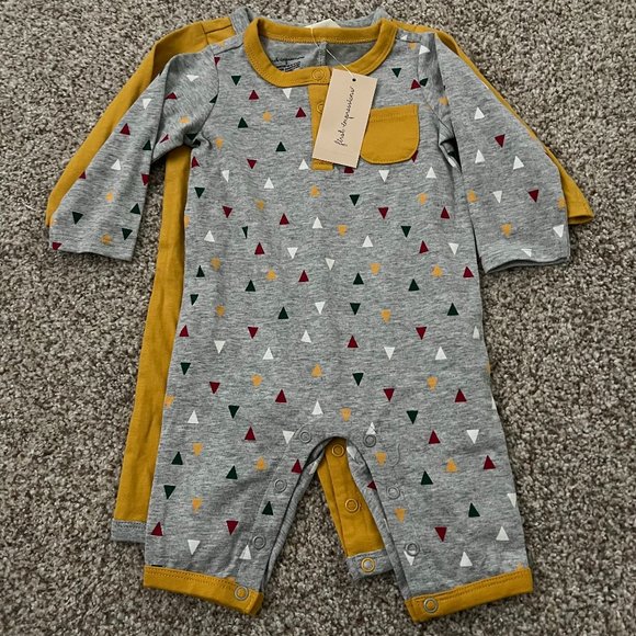 First Impressions Other - First Impressions 0-3MONTHS 2-Sets Bodysuit Yellow & Gray